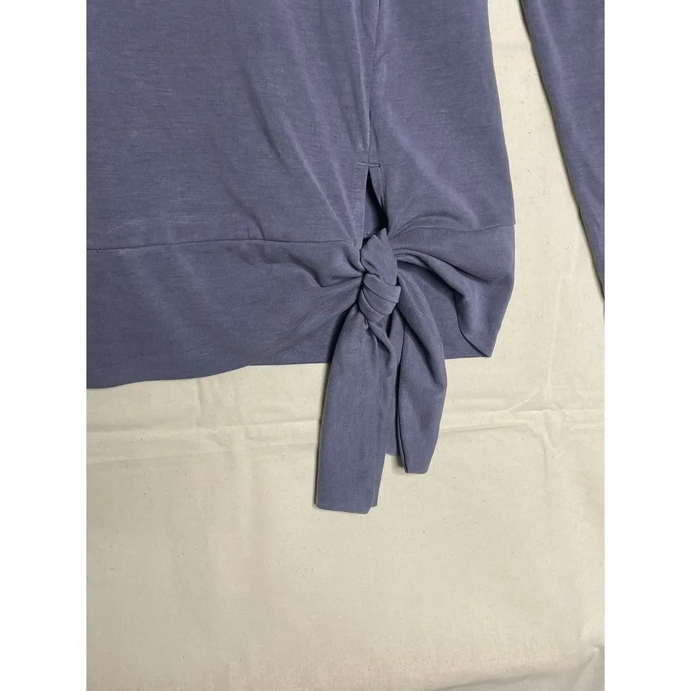 Banana Republic Women's Long‎ Sleeve Front Tie Blue Sand Wash Top Size Small